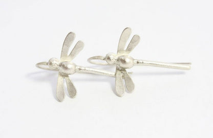 Silver mini dragonfly earrings