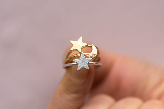 Silver star ring