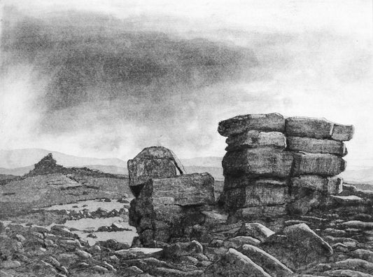'Middle Staple Tor Under Rainclouds' unframed print