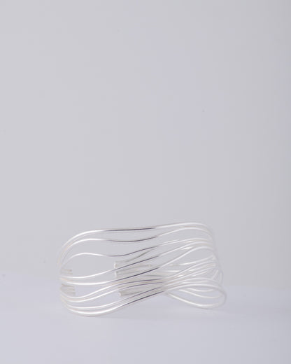 Rhizo cuff silver bangle