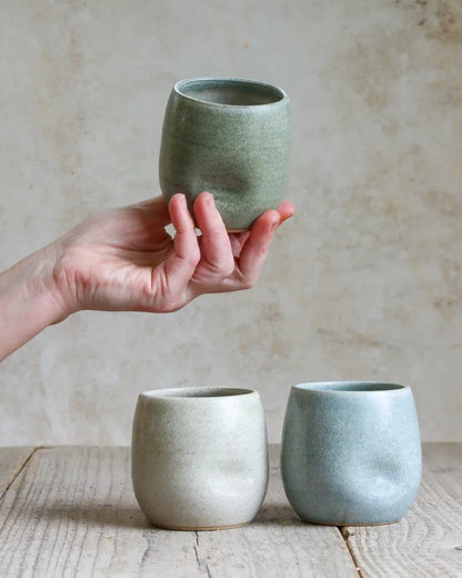 Stoneware dimple tumbler