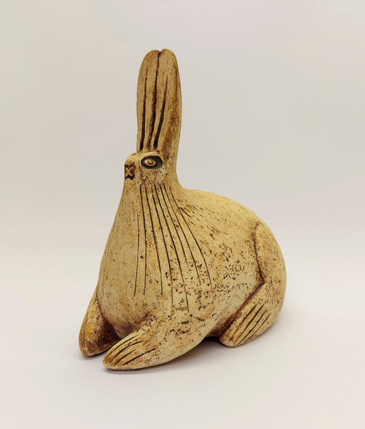 'On The Alert' small stoneware sculpture