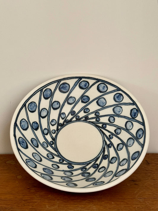 Blue Porcelain Bowl with Spots