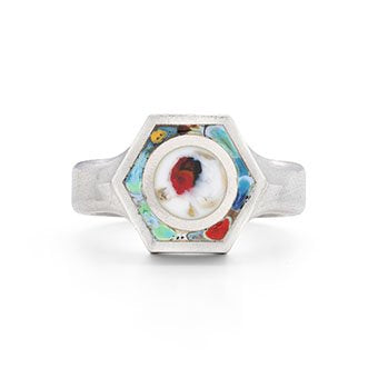 Multicolour Hexagonal Ring