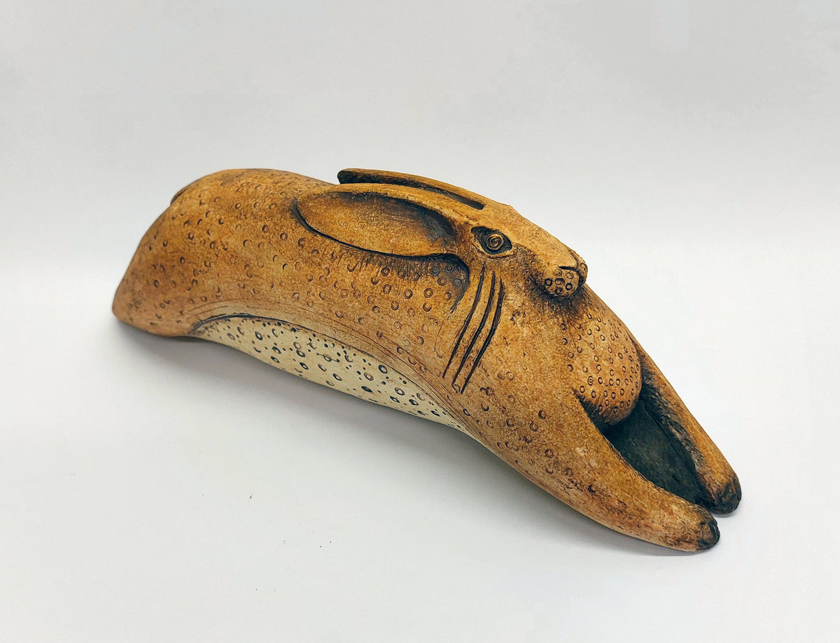 'Run Rabbit Run' small stoneware sculpture