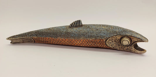 'Scaly Fish' small stoneware sculpture