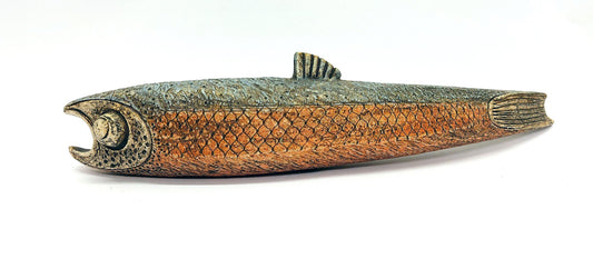 'Scaly Fish' small stoneware sculpture