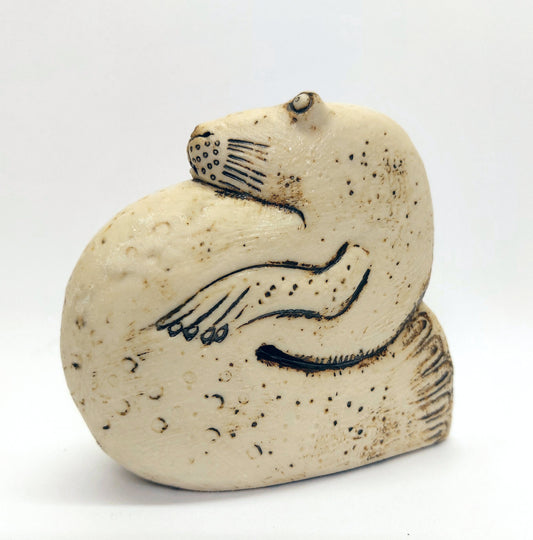 'Speckled Seal' small porcelain sculpture