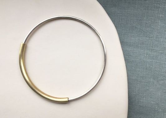 Silver and Brass Spinner Bangle