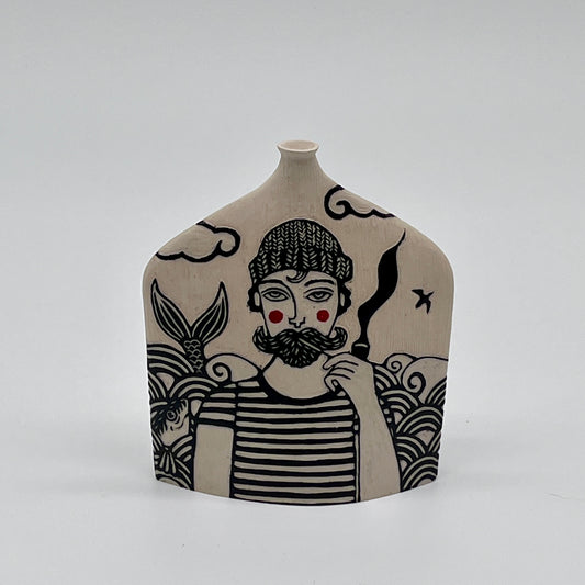 Small Fisherman with Pipe Vessel