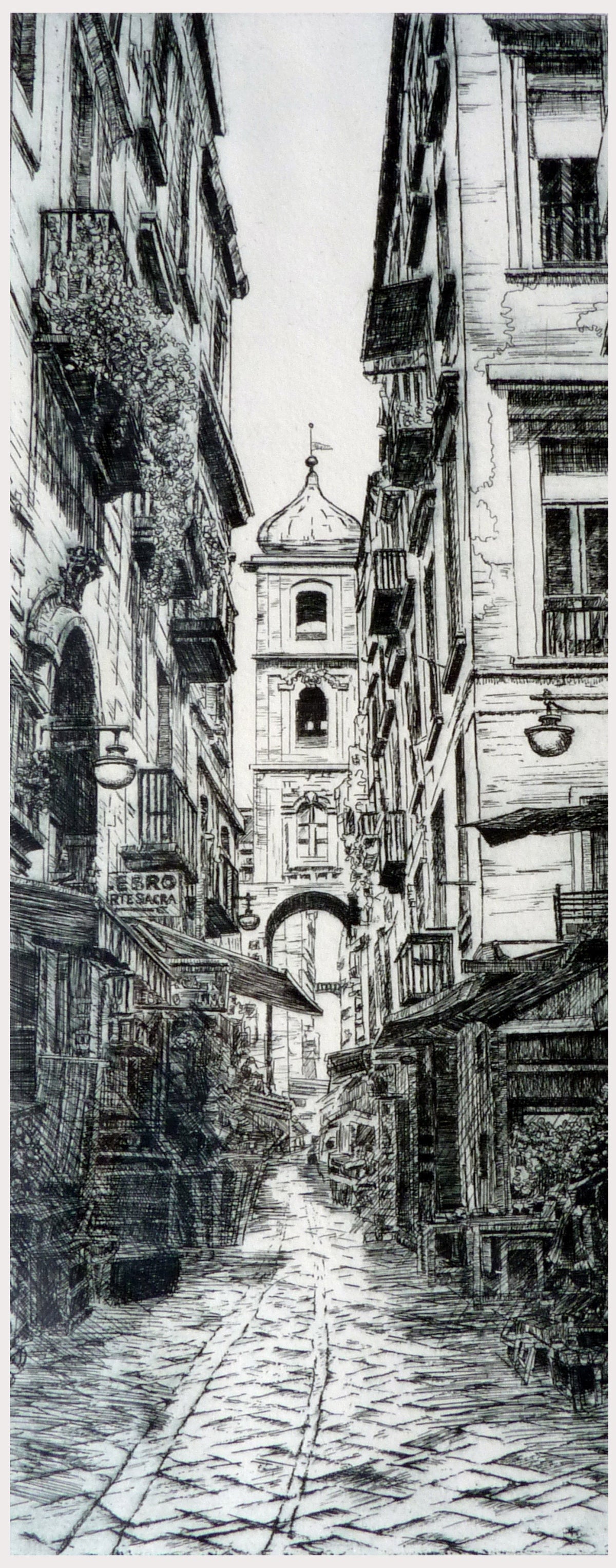 'Street of Sacred Objects, Naples' unframed print