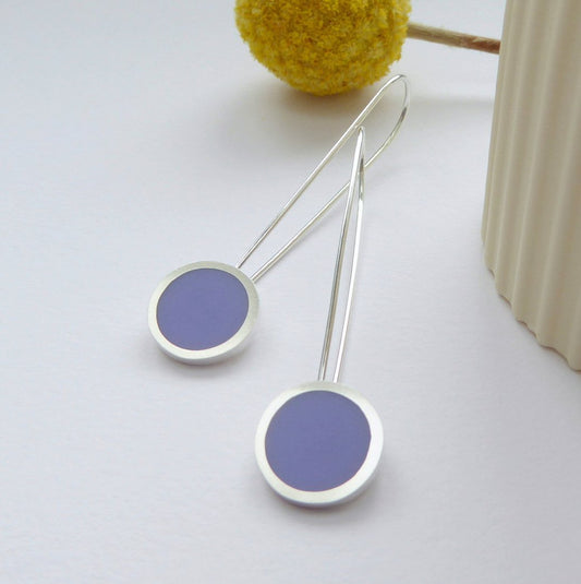 Lilac Pop Long Drop Earrings