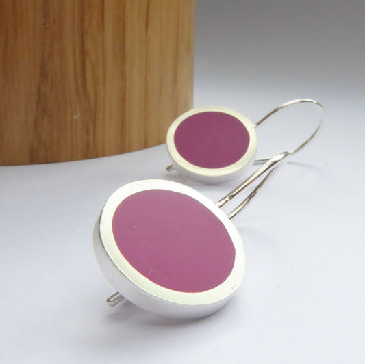 Magenta Pop Short Drop Earrings