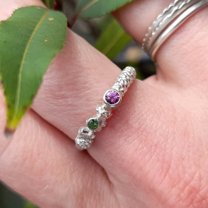 Tourmaline and Diamond Ring - "Catkin in Flower"