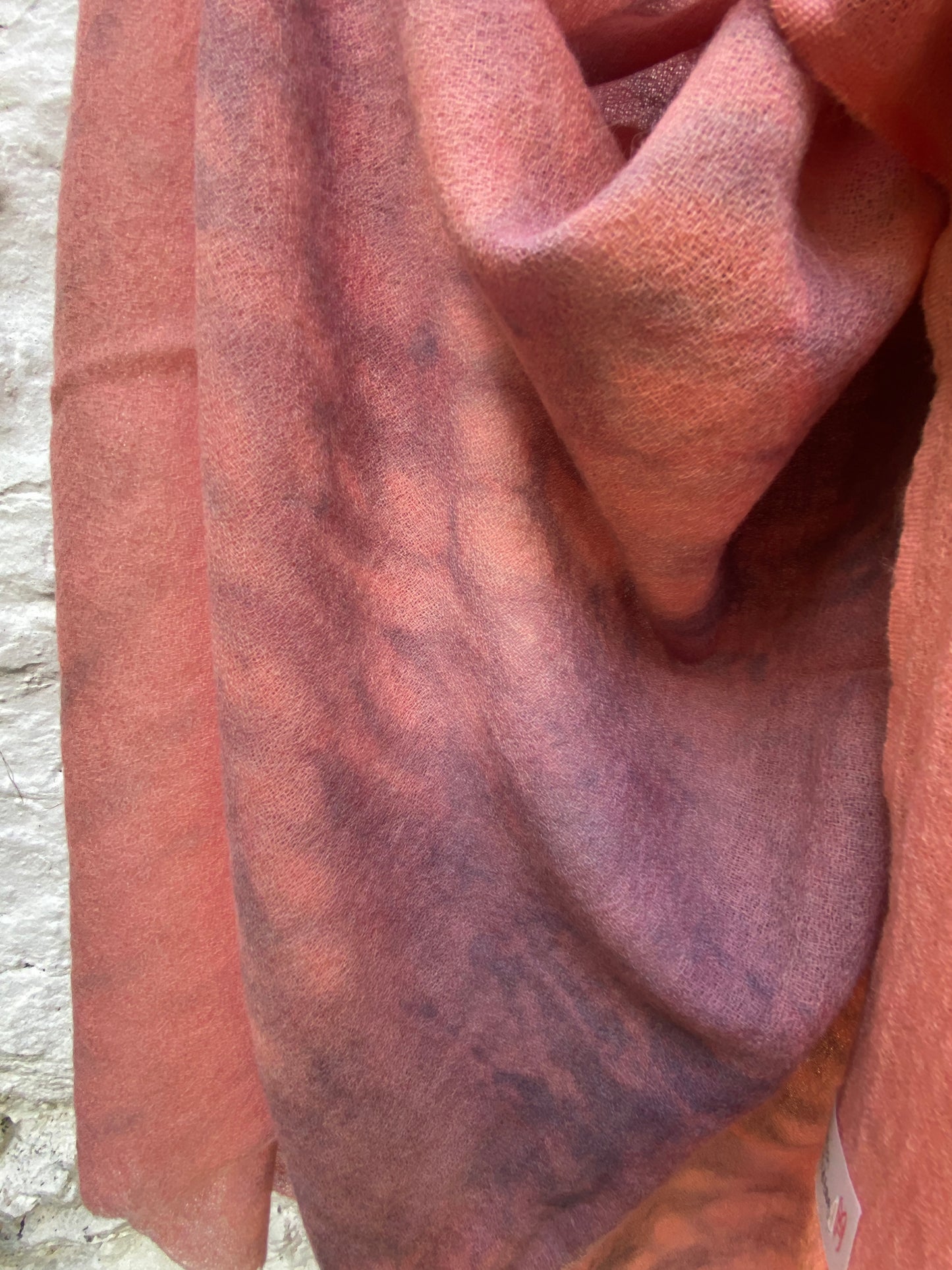 Fine Wool Cochineal  + Shibori Indigo scarf