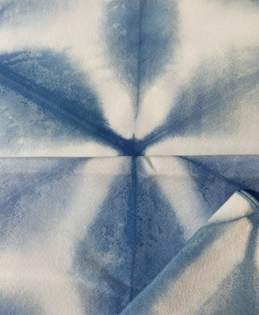 Vintage Kimono Silk Indigo Dyed Scarf