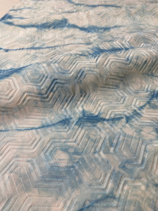 Jacquard Vintage Kimono Silk Indigo Dyed Scarf
