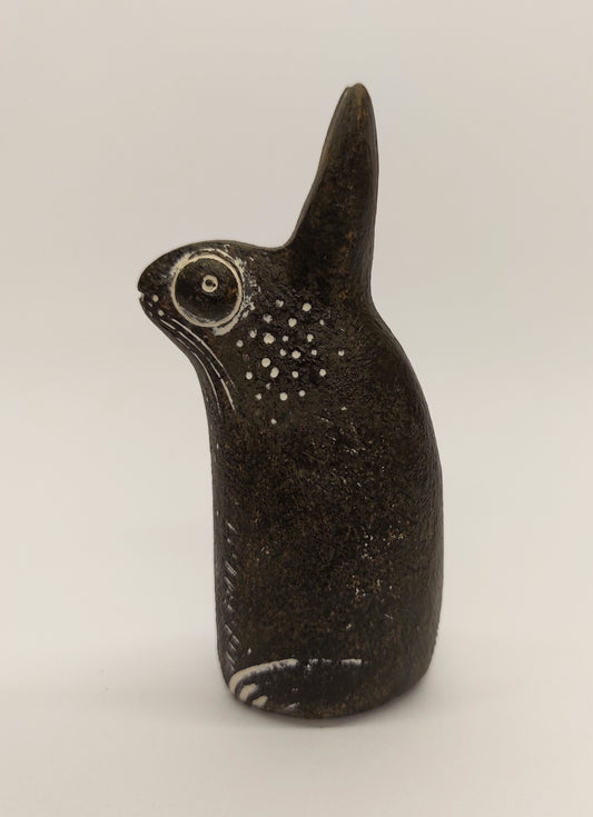 'Watching Hare' small stoneware sculpture