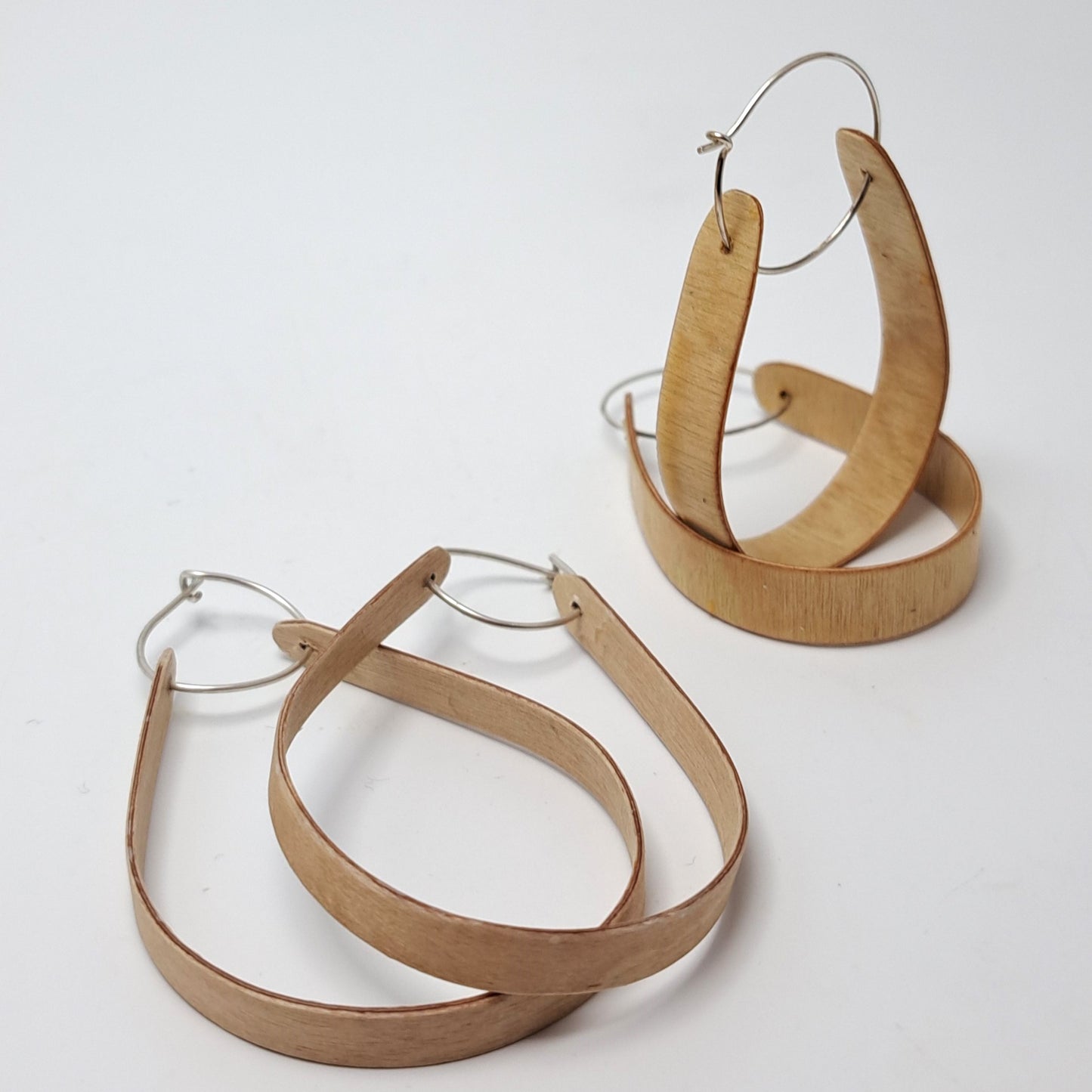 Birch Plywood Hoop Earrings