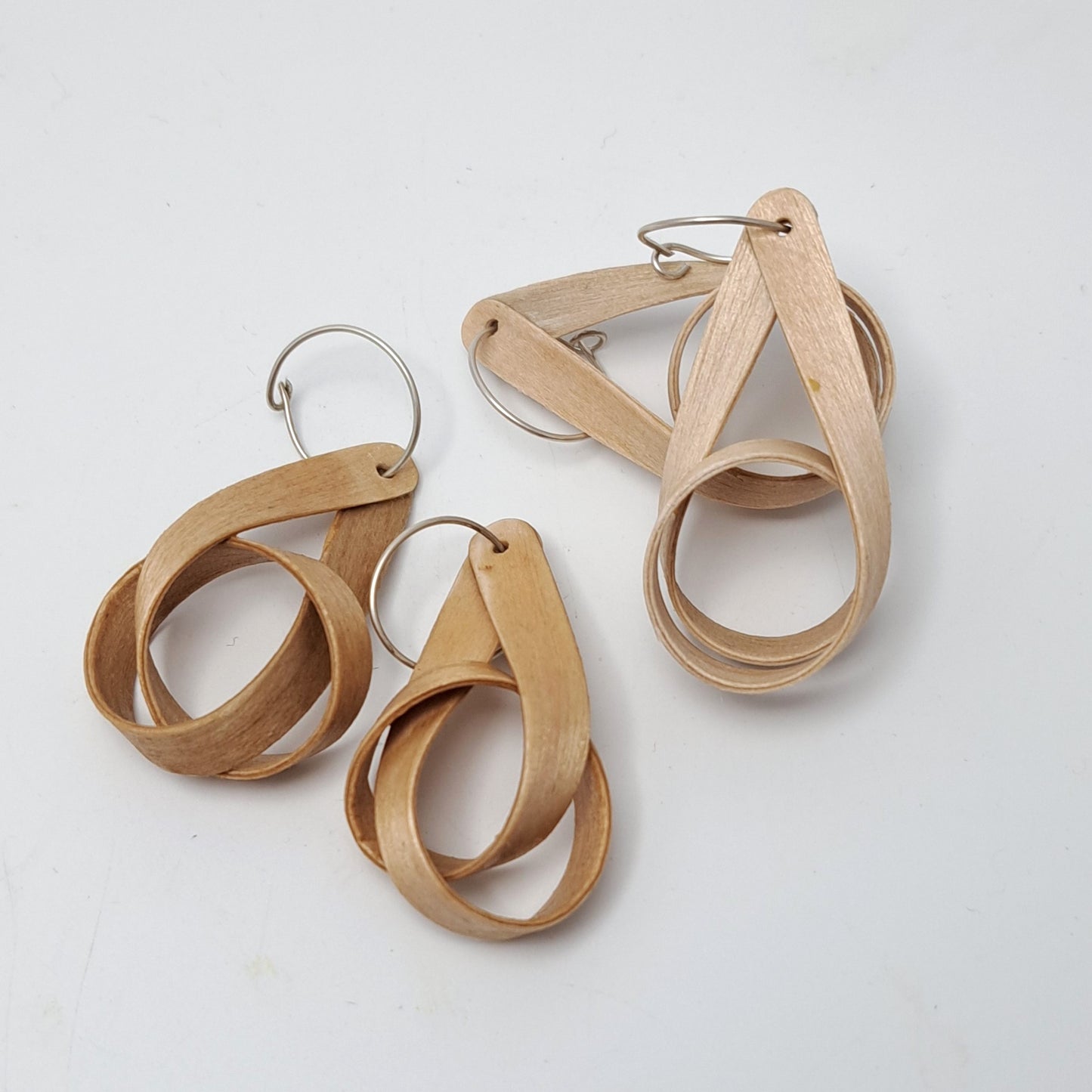 Knotted Birch Plywood Earrings