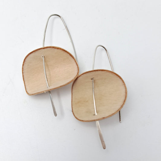 Circular Birch Plywood Earrings