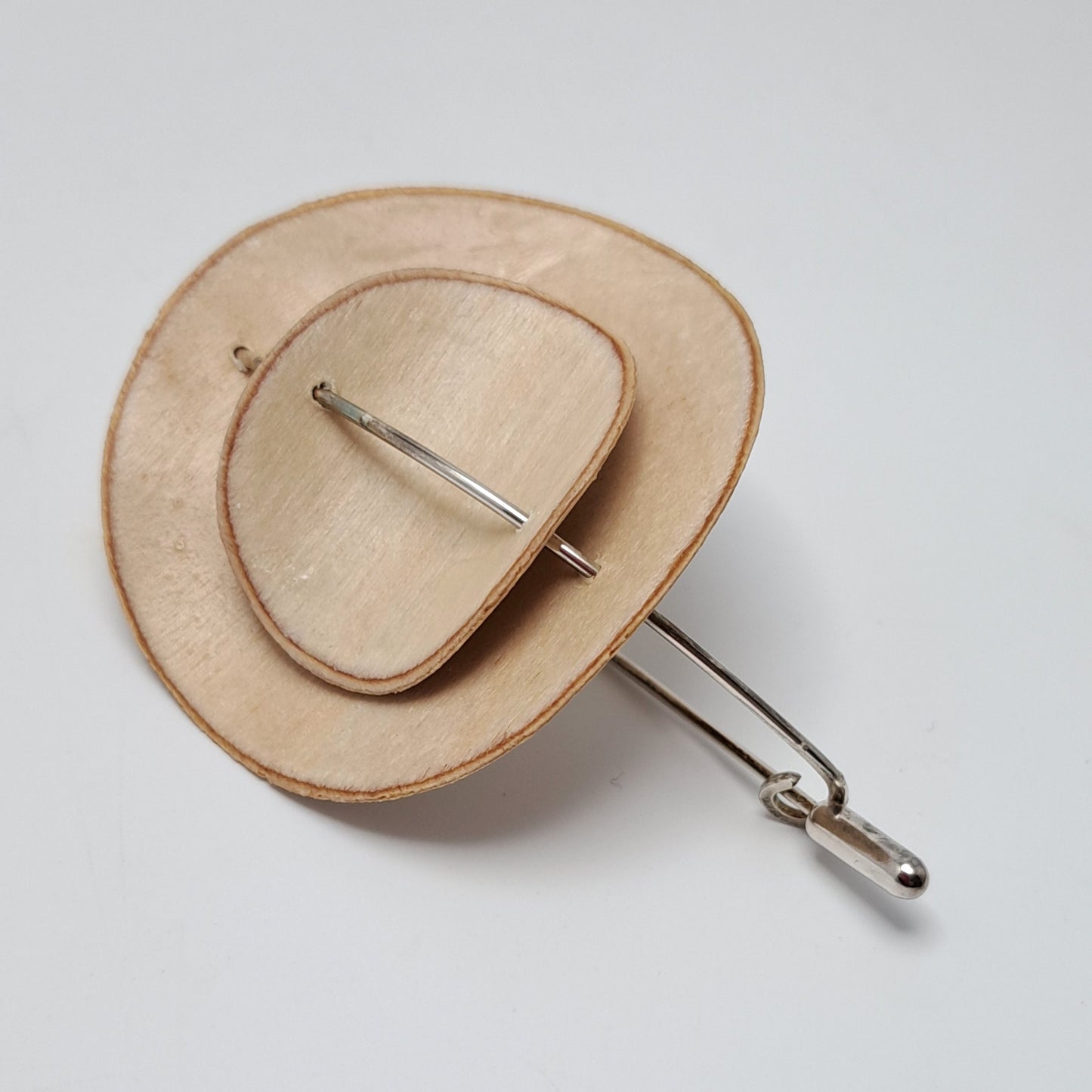 Circular Birch Plywood Pin Brooch