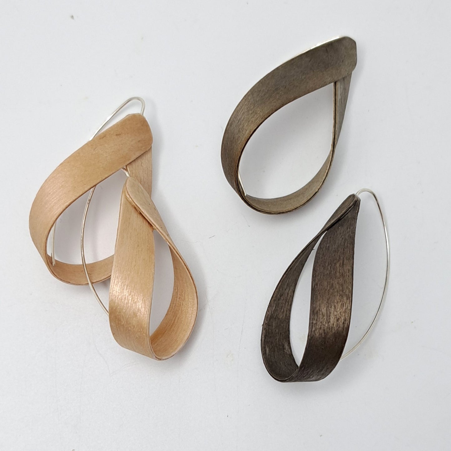 Small Teardrop Birch Plywood Earrings