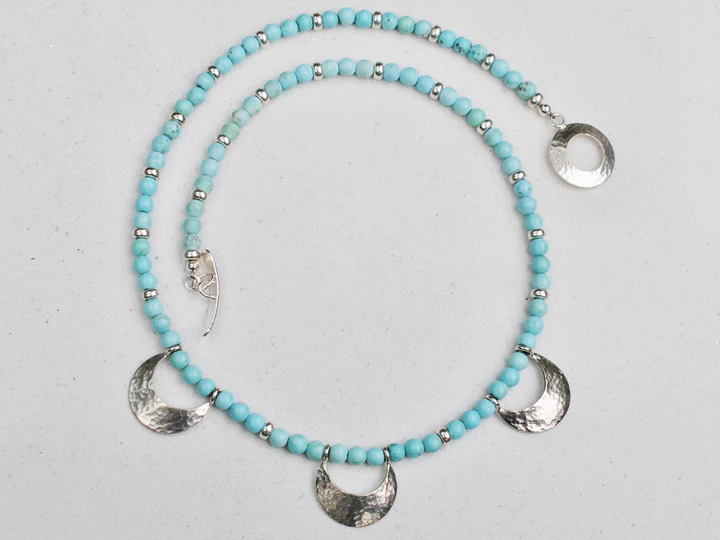 Triple crescent moon necklace
