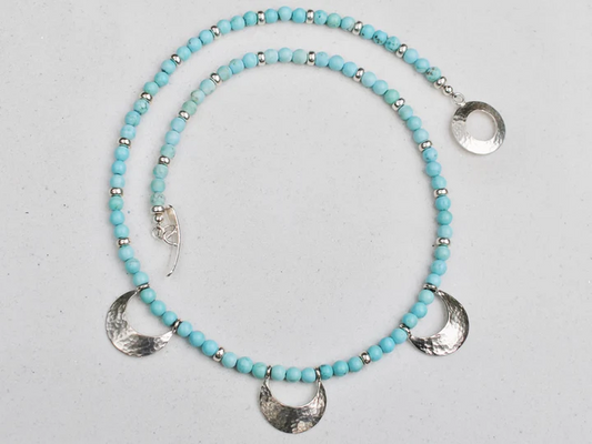 Triple crescent moon necklace