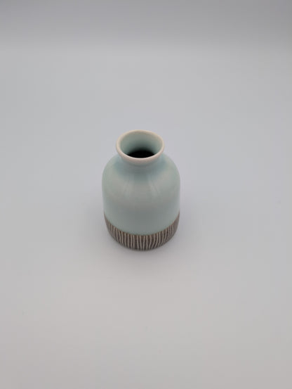 Seagreen Sgraffito Sm Bottle Vase
