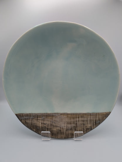 Seagreen Sgraffito Lg Platter