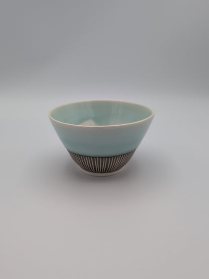 Seagreen Sgraffito Dessert Bowl