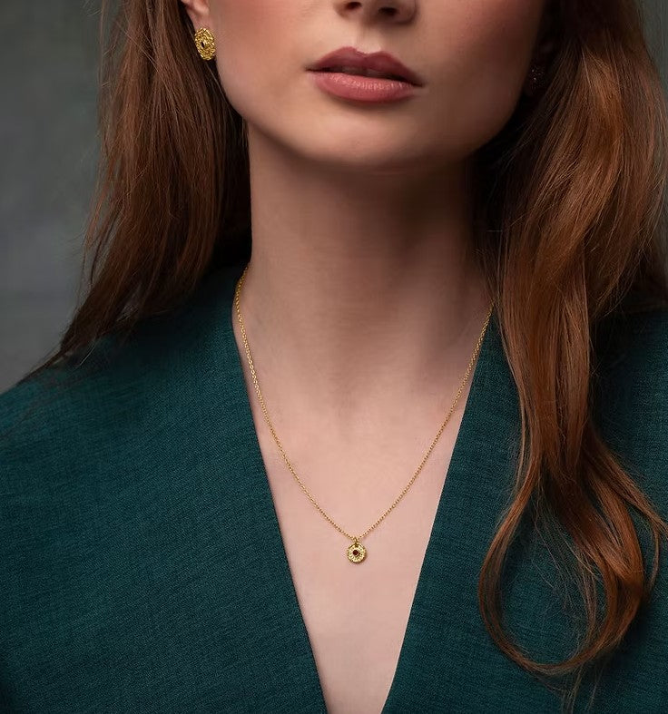 Mini Mandala Pendant - Gold Vermeil with Citrine