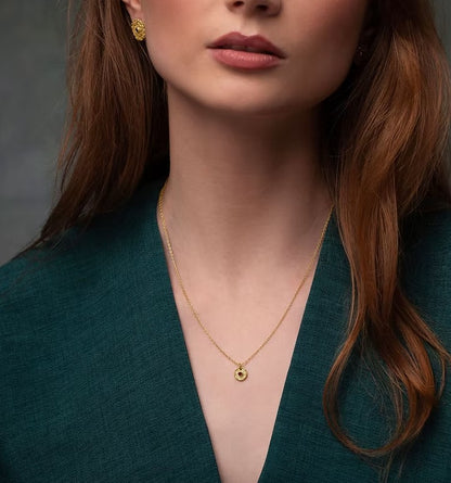 Mini Mandala Pendant - Gold Vermeil with Citrine