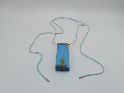 1900's Bather Necklace with Blue Cord