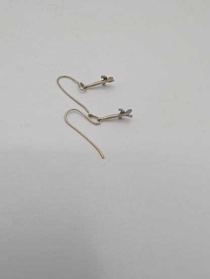 Small blue flower silver earrings