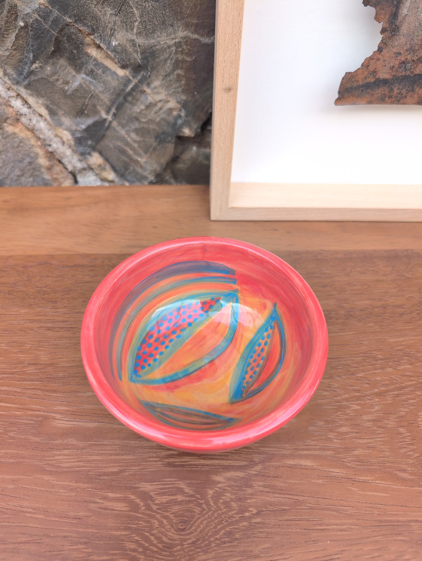 Small ceramic bowl with leaf pattern