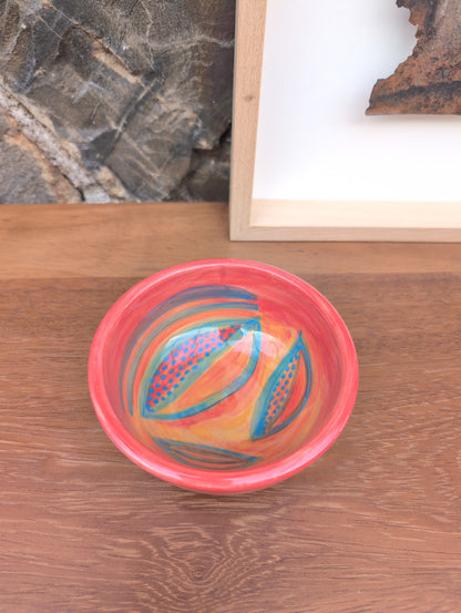 Small ceramic bowl with leaf pattern