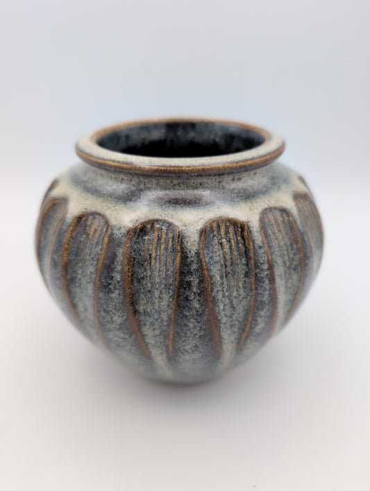 Fluted shoulder vase