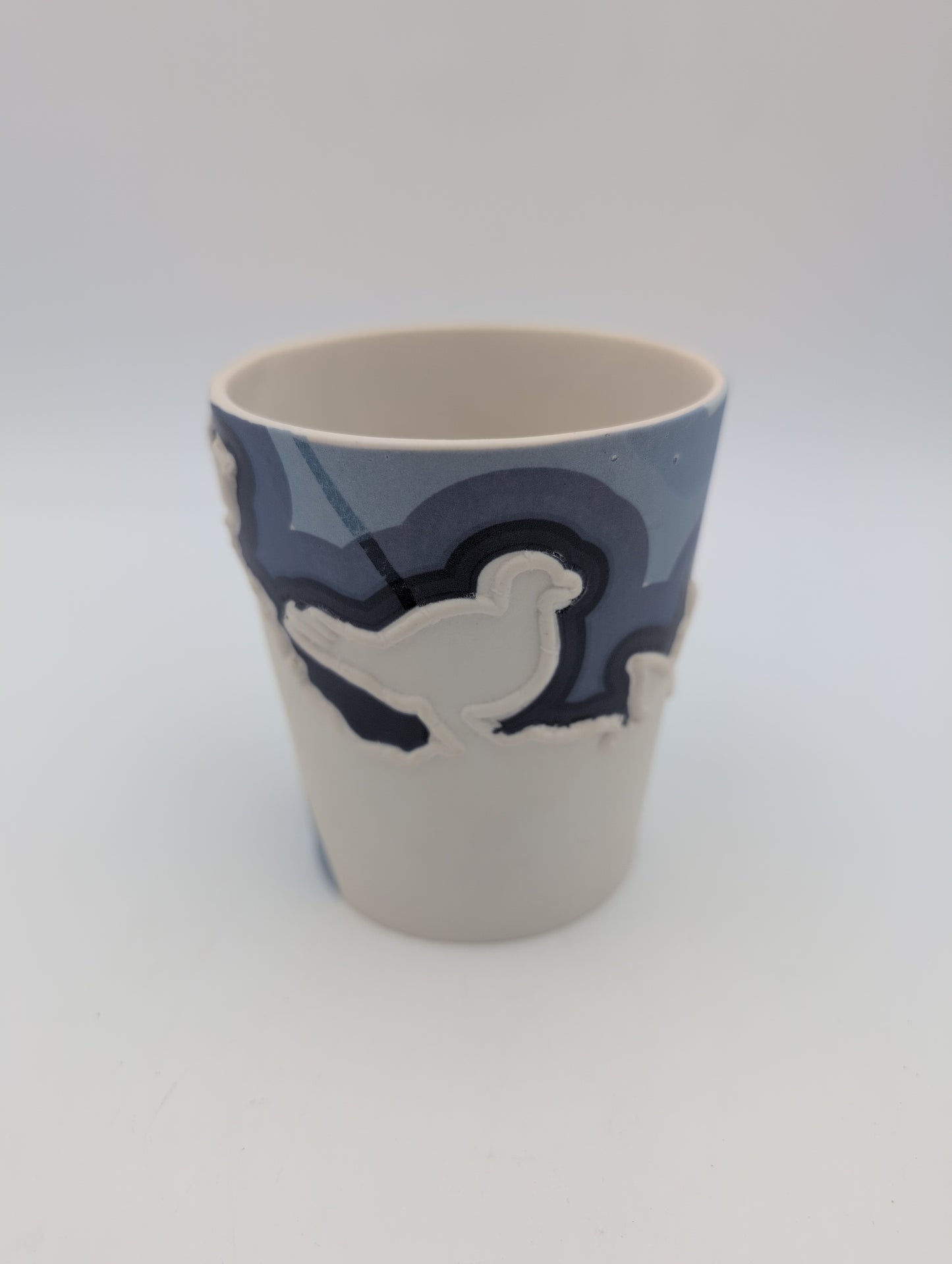 Porcelain beaker blues bird
