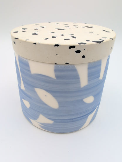 Small Blue and White Hand Painted Kitchen Storage Jar