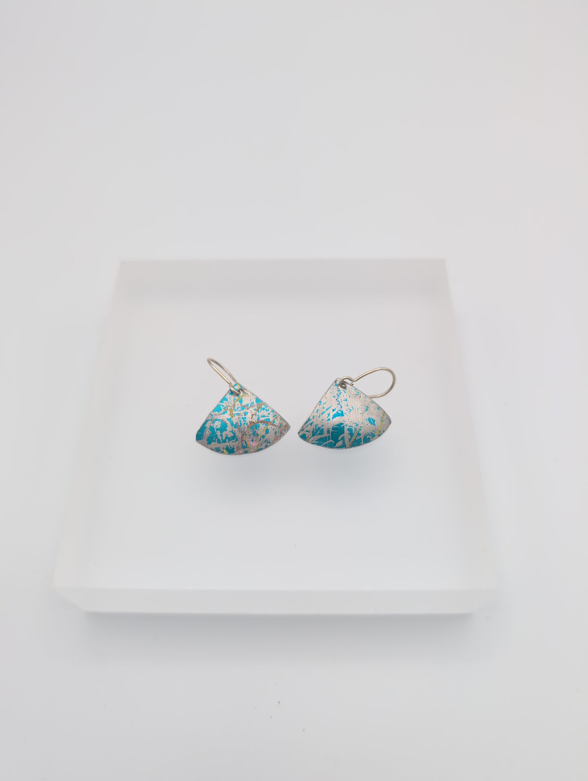 Printed aluminium fan earrings