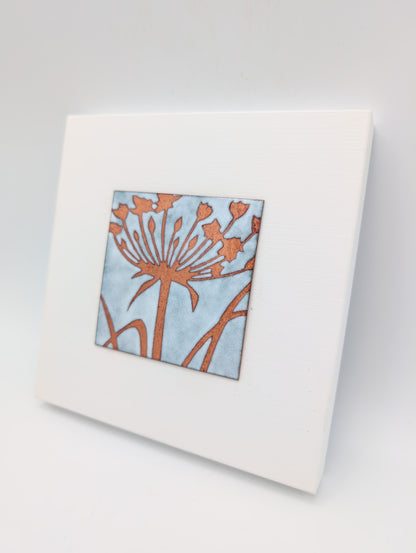 Small enamel panel - agapanthus