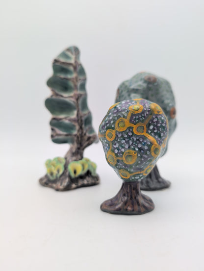 Tree with yellow fungi small sculpture