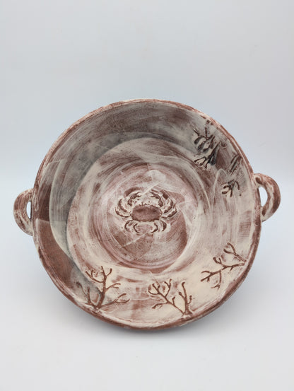 Deep ceramic salad bowl