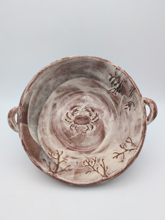 Deep ceramic salad bowl