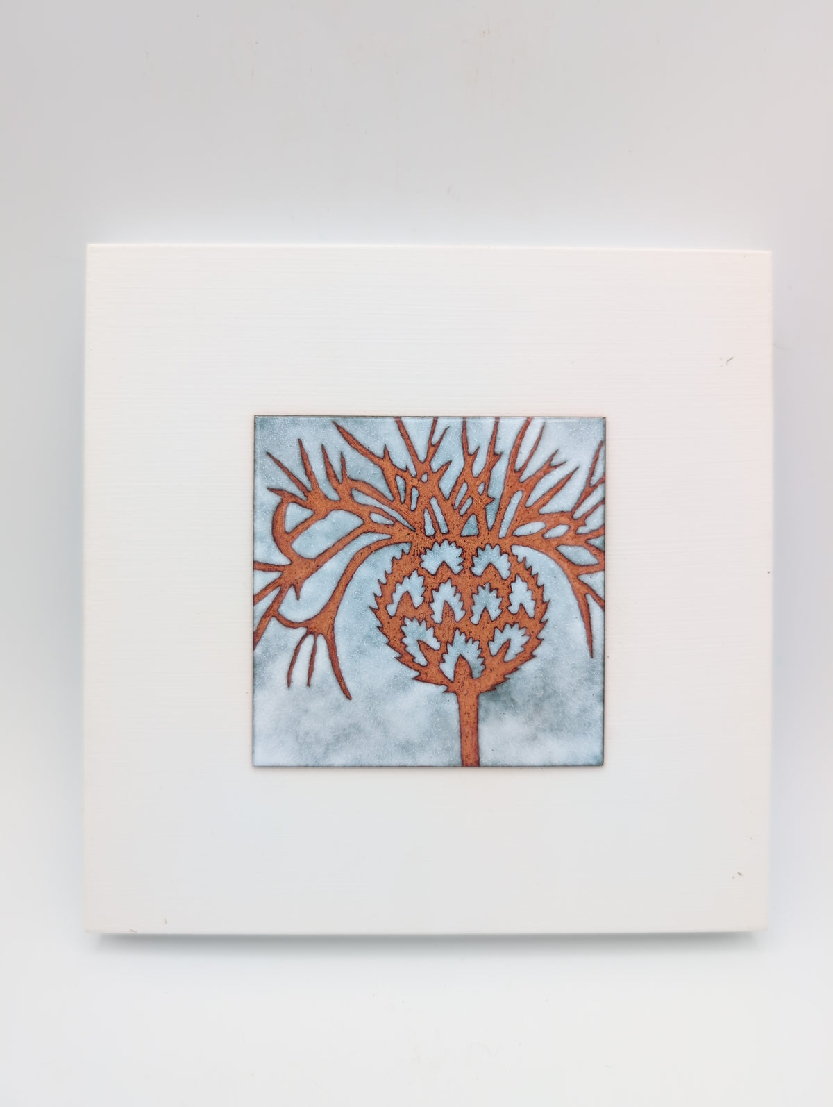 Small enamel panel - thistle
