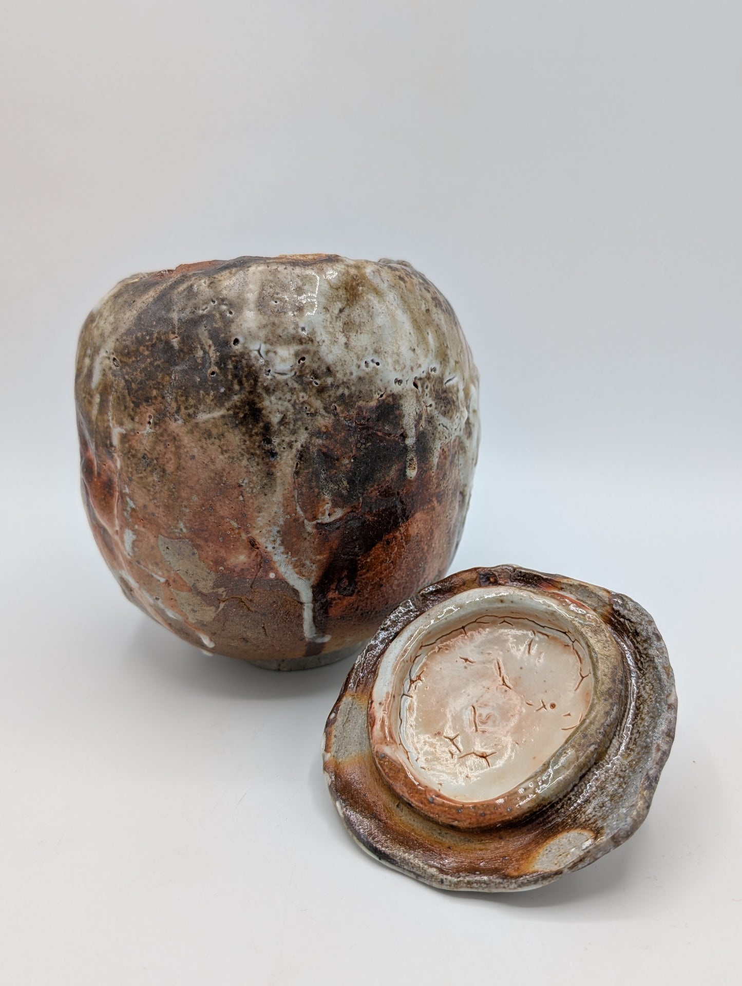 Oxide Ceramic Lidded Vessel