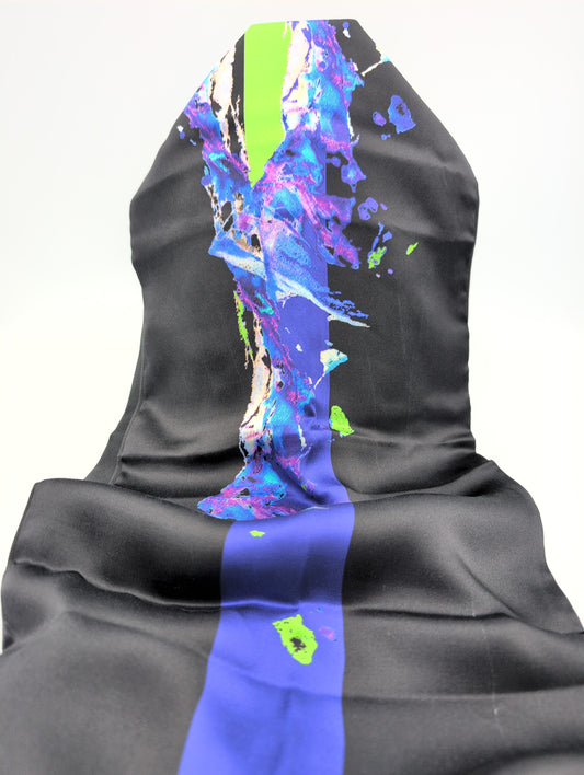 'Lemon Stripe' silk scarf