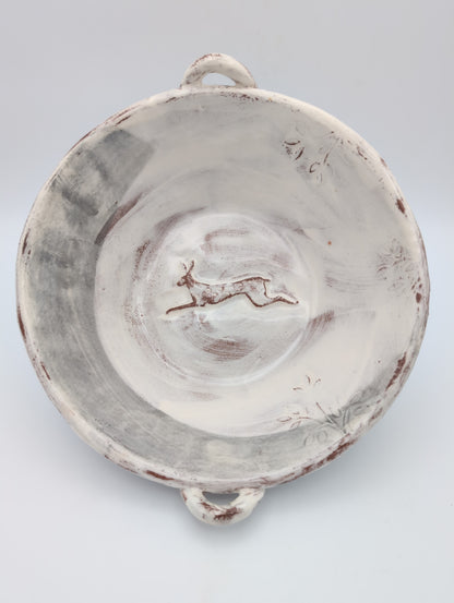 Deep ceramic salad bowl